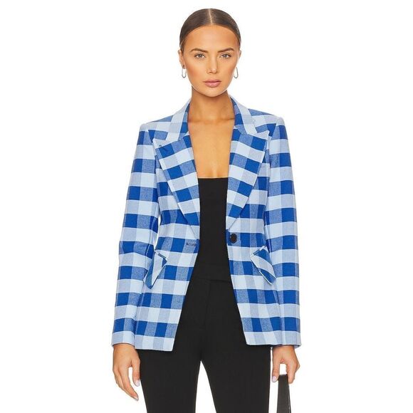 Smythe Lounge Blazer in Tonal Blue Check US2 - Picture 4 of 11